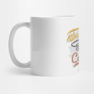 Wake up smells the coffee funny apparel, white backrgound Mug